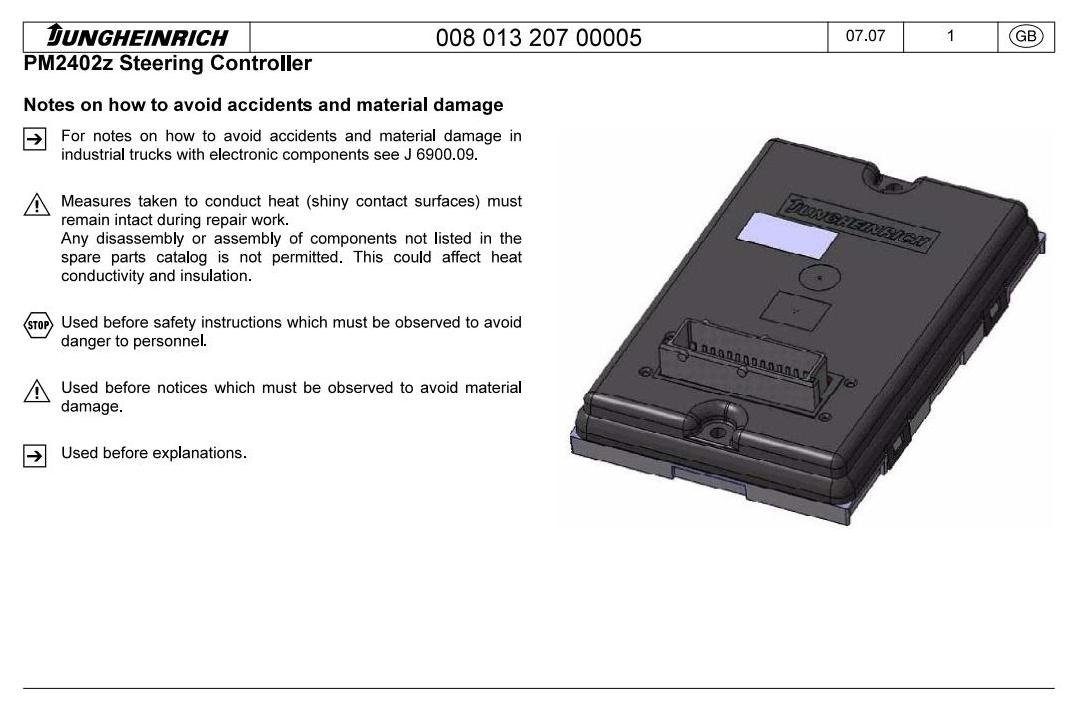 Jungheinrich EKS 110 (03.2009-03.2015) Order Picker Workshop Service Manual - 3