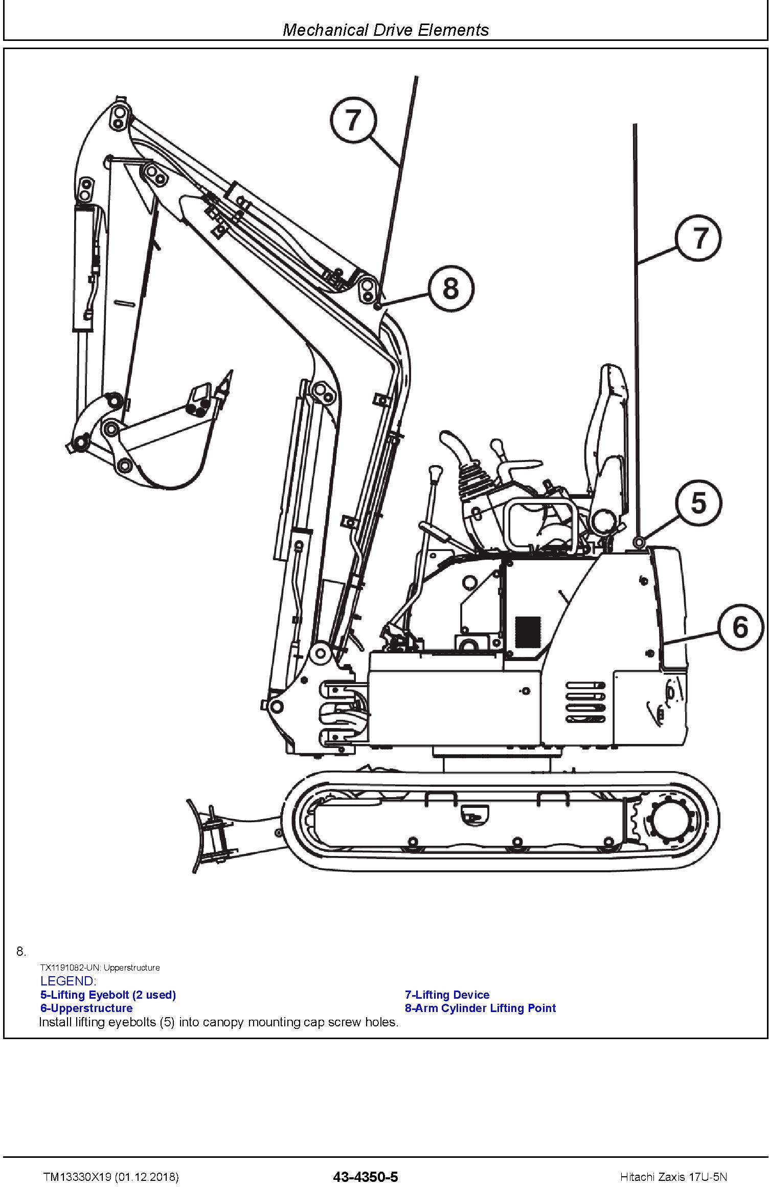 Hitachi Zaxis 17U-5N Repair Technical Manual (TM13330X19) / TechBooks Store