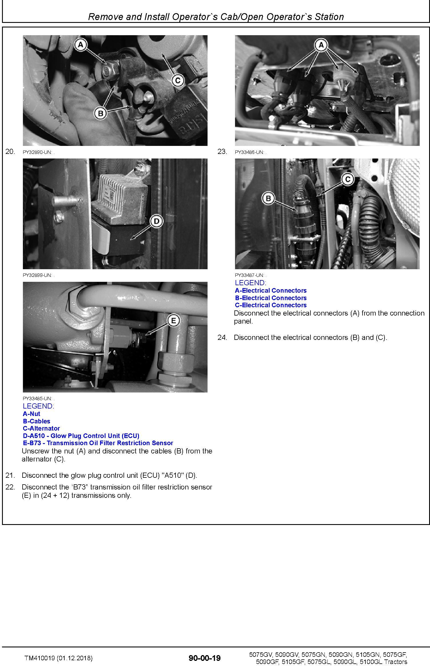 John Deere 5075gf L N V 5090gf L N V 5100gl 5105gf N Tractors Repair Technical Manual Tm Truck Service Manual Store