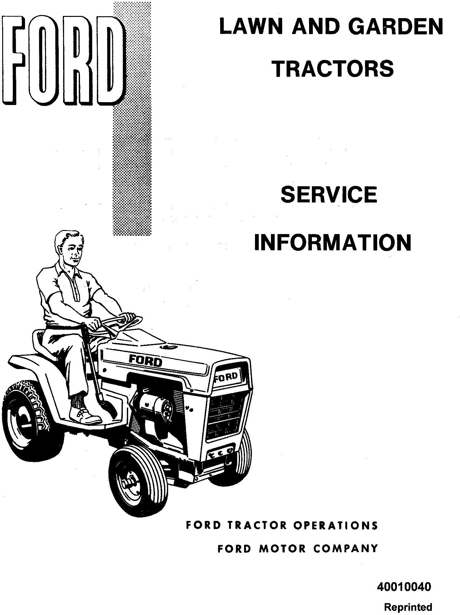 Ford 100, 120, 125, 145 Garden Tractor Service Manual (Se3391)