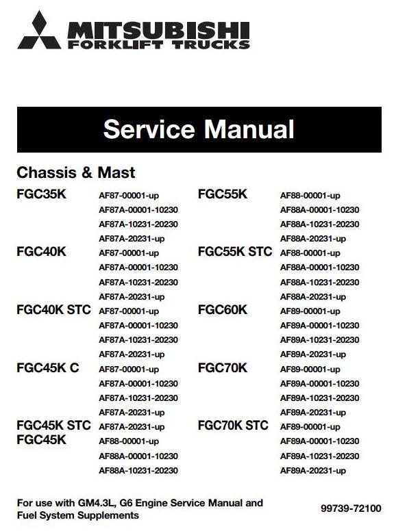 Mitsubishi Fgc35k Fgc40k Fgc45k Fgc45kc Fgc55k Fgc60k Fgc70k