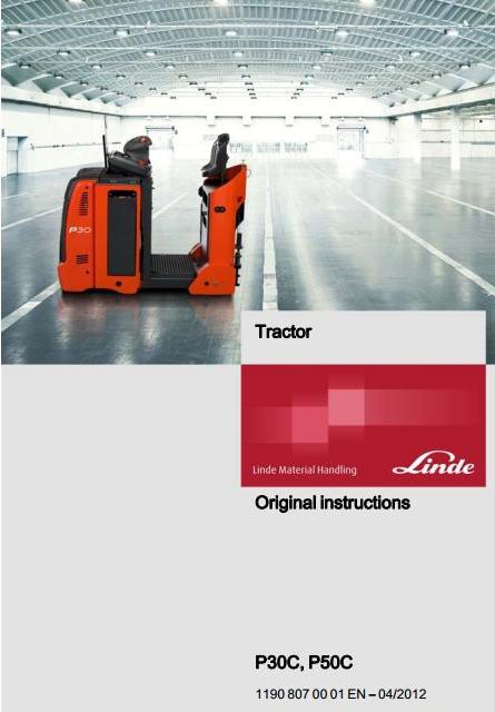 Linde P30C, P50C Electric Tractor 1190 Series Operating Instructions (User Manual)