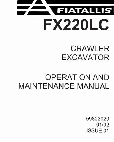 Fiat-Allis FX220LC Excavator Operation and Maintenance