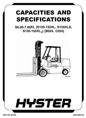 Hyster S135XL, S155XL, S155XLS (S6.00XL, S7.00XL) Diesel/LPG Forklift ...