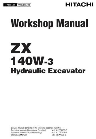 Hitachi Zaxis 140W-3 Hydraulic Excavator Workshop Service Manual