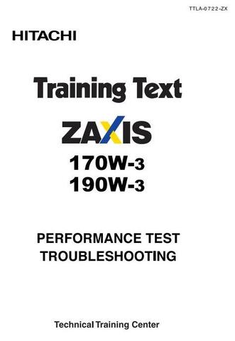 Hitachi Zaxis 170W-3, Zaxis 190W-3 Wheeled Excavator Workshop Service Manual