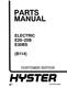 Hyster E20B, E25B, E30BS Electric Forklift Truck B114 Series Spare Parts Manual